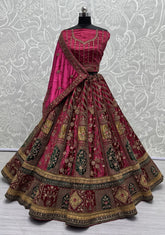 Double Dupatta Exclusive Embroidered Wedding Lehengacholi